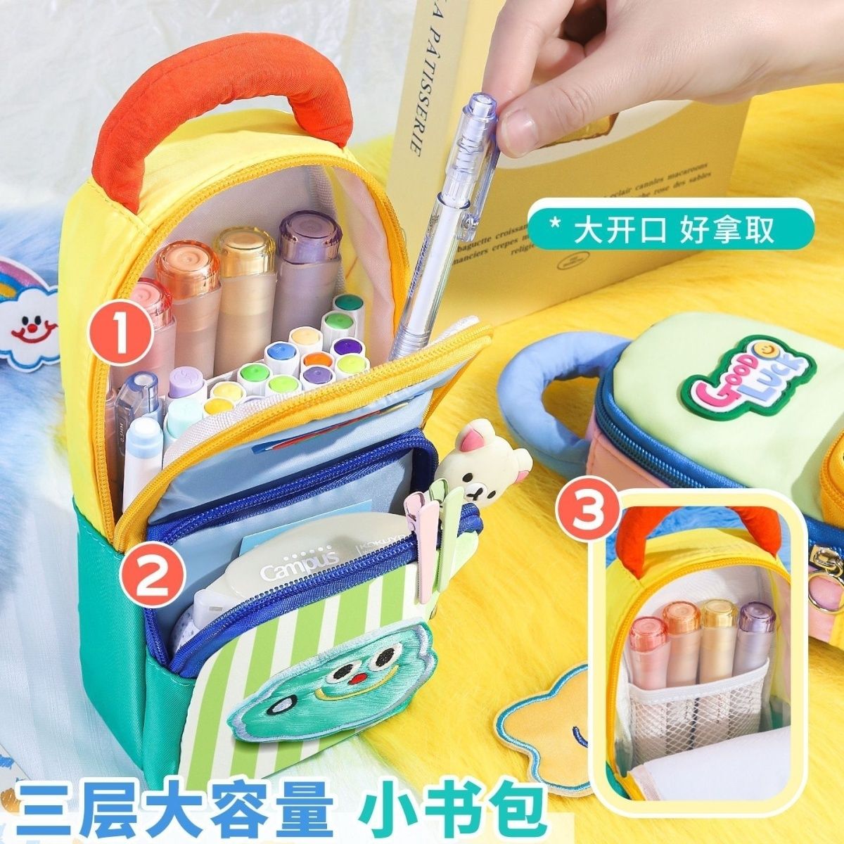 Beauty Makeup Box Set - 3D KawaiiLarge Capacity Multi‑Layer Pencil Case
