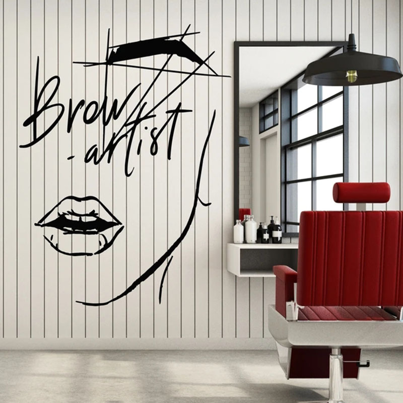 Abstract Girl Face Wall Decal  - Beauty Makeup Artist recension och pris