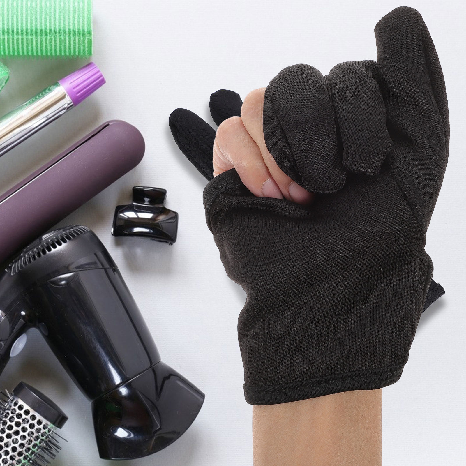 3 Finger Hairdressing Glove Bl - Hair Straightener recension och pris