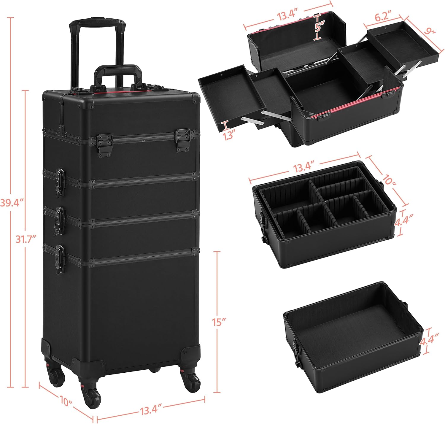 Rolling Makeup Train Case, Cos - Beauty Makeup Box Set recension och pris
