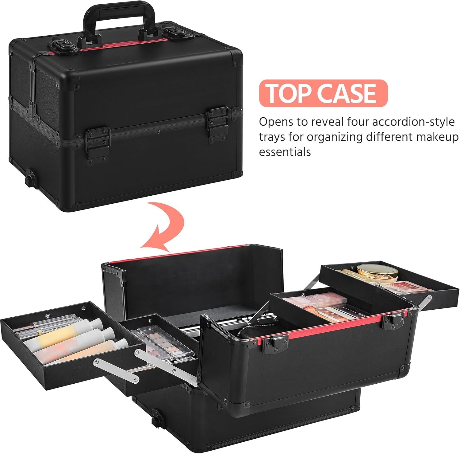 Rolling Makeup Train Case, Cos - Beauty Makeup Box Set recension och pris