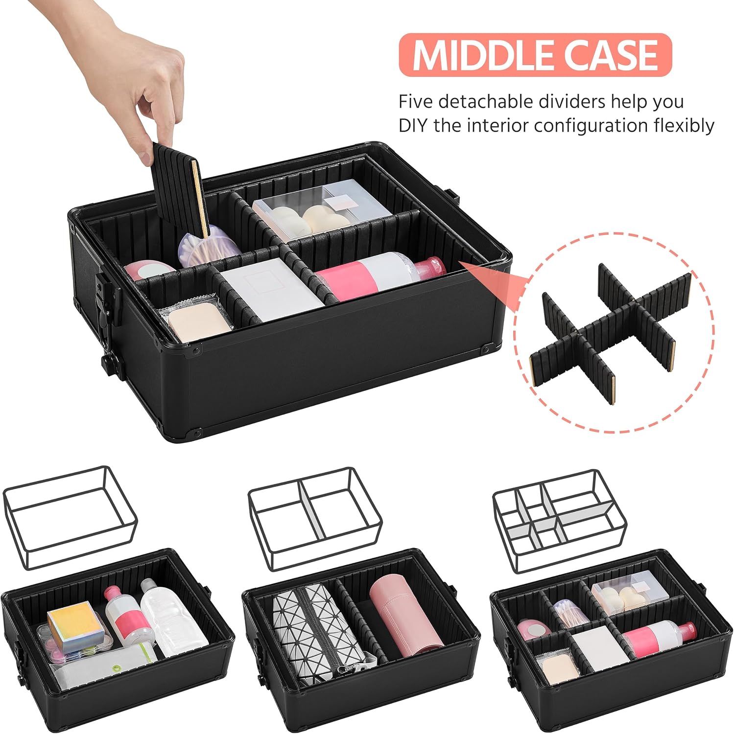 Rolling Makeup Train Case, Cos - Beauty Makeup Box Set recension och pris